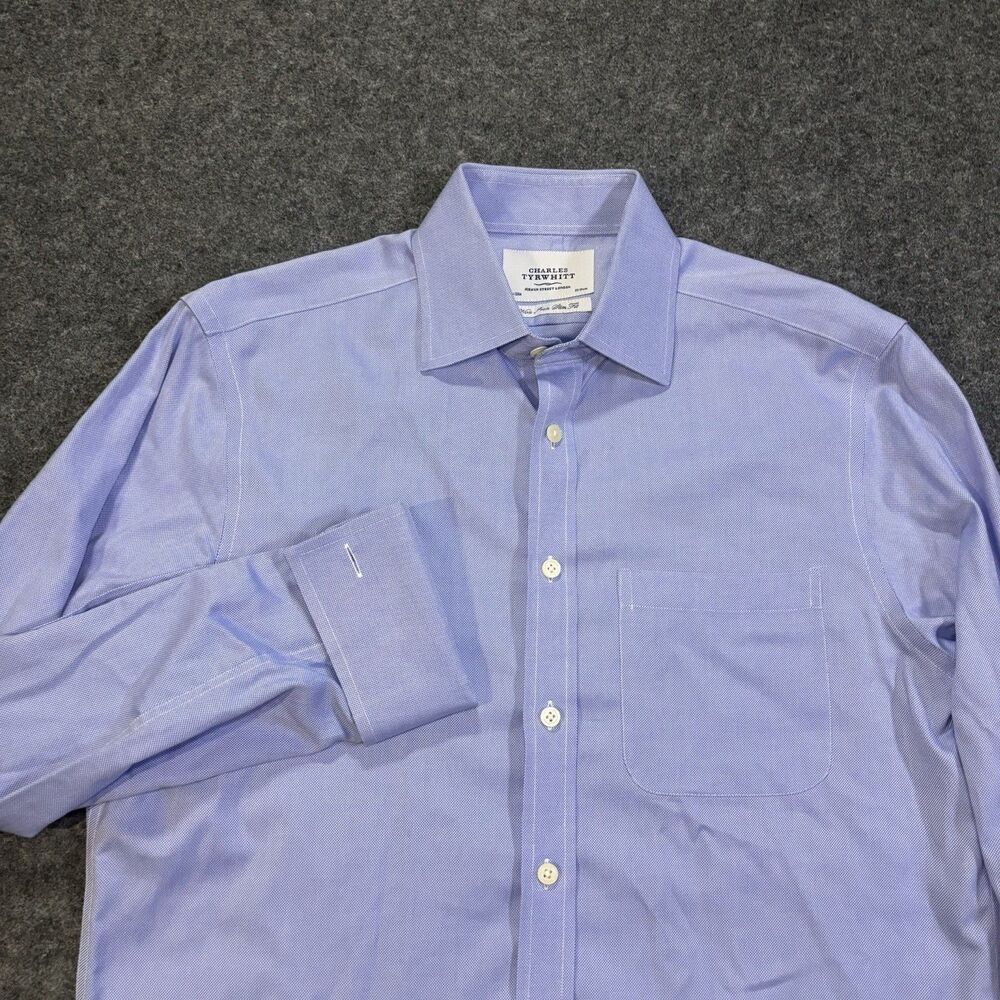 Charles Tyrwhitt Dress Shirt Mens 15.5-32 Button Up French Cuff Slim Fit